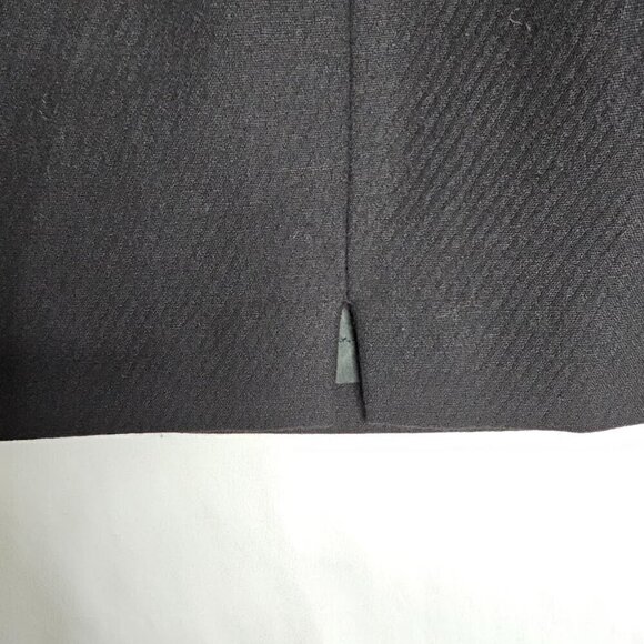 Vintage CALVIN KLEIN 100% Wool Skirt BLACK size 6 Preppy Twee Pencil Straight - Picture 8 of 9